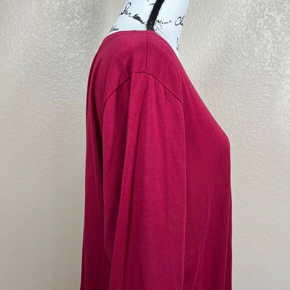 Torrid Dark Red Classic Fit T-Shirt Top  Long Sleeves Pullover Size 3(3X) causal - Picture 11 of 13
